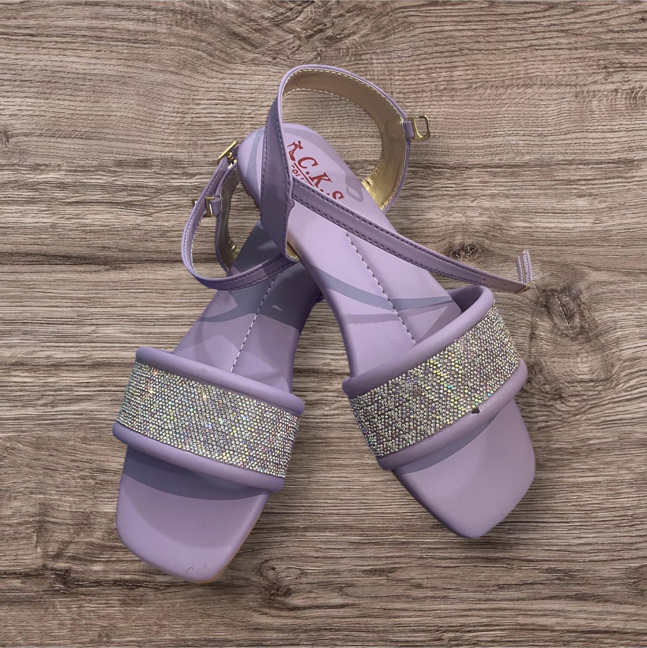 Lavender Rhinestone Sandals